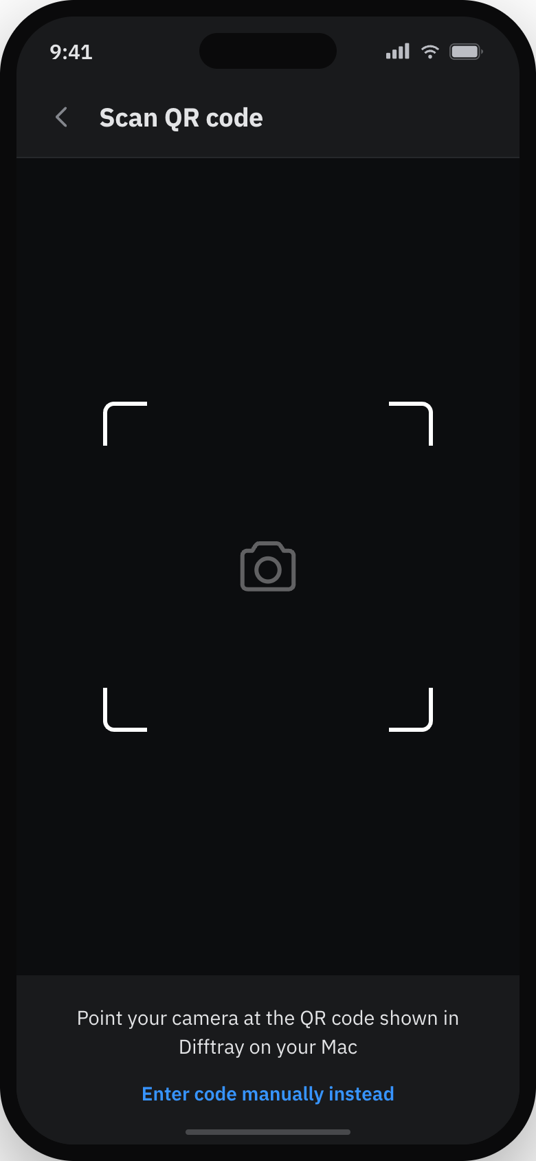 Companion QR pairing screen